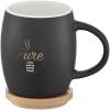 Hearth 400 ml ceramic mug with wooden coaster