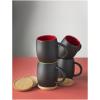 Hearth 400 ml ceramic mug with wooden coaster