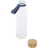 Porto 500 ml glass water bottle with silicone handle and bamboo lid