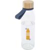 Porto 500 ml glass water bottle with silicone handle and bamboo lid