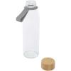 Porto 500 ml glass water bottle with silicone handle and bamboo lid