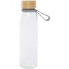 Porto 500 ml glass water bottle with silicone handle and bamboo lid