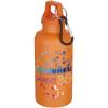 Oregon 400 ml solid colour RCS recycled plastic water bottle with carabiner