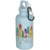 Oregon 400 ml solid colour RCS recycled plastic water bottle with carabiner