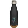 Cove 500 ml double wall vacuum insulated stainless steel water bottle with cork details
