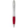 Nash RCS recycled plastic ballpoint pen with silver barrel and coloured grip (black ink)