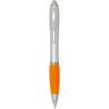 Nash RCS recycled plastic ballpoint pen with silver barrel and coloured grip (black ink)