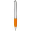Nash RCS recycled plastic ballpoint pen with silver barrel and coloured grip (black ink)