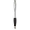 Nash RCS recycled plastic ballpoint pen with silver barrel and coloured grip (black ink)