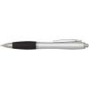 Nash RCS recycled plastic ballpoint pen with silver barrel and coloured grip (black ink)