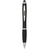 Nash RCS recycled plastic stylus ballpoint pen with coloured barrel and black grip (blue ink)
