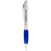 Nash ballpoint pen silver barrel and coloured grip (blue ink)