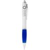 Nash ballpoint pen silver barrel and coloured grip (blue ink)