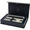 Parker IM achromatic ballpoint and rollerball pen set with gift box (black/blue ink)