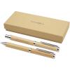 Apolys bamboo ballpoint and rollerball pen gift set (black ink)