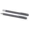Lucetto recycled aluminium ballpoint and rollerball pen gift set (black ink)