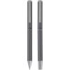 Lucetto recycled aluminium ballpoint and rollerball pen gift set (black ink)