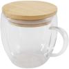 Lenora 250 ml glass cup with bamboo lid