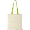 Nevada 100 g/m² cotton tote bag coloured handles 7L
