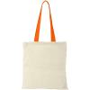 Nevada 100 g/m² cotton tote bag coloured handles 7L