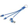 Metal 4-in-1 recycled aluminium charging cable with keychain