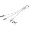 Metal 4-in-1 recycled aluminium charging cable with keychain