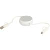 Alasia 5-in-1 100 cm recycled plastic and aluminium retractable data sync and 45W fast charge cable