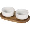 Noa wooden tray and ceramic serving bowls set