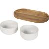 Noa wooden tray and ceramic serving bowls set