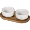 Noa wooden tray and ceramic serving bowls set