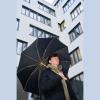 Umbrelă RPET cu mâner din bambus