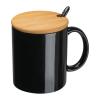 Ceașcă ceramică cu lingură și capac, 300 ml
