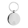 RCS recycled zinc alloy round keychain with bamboo