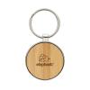 RCS recycled zinc alloy round keychain with bamboo