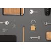 RCS recycled zinc alloy house keychain with bamboo