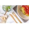 Reusable bamboo travel cutlery set