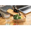 Stainless steel lunchbox with bamboo lid and spork