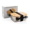 Stainless steel lunchbox with bamboo lid and spork