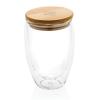 Double wall borosilicate glass with bamboo lid 350ml