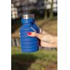 Leakproof collapsible silicone bottle with lid