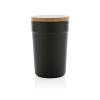 GRS certified recycled PP mug with bamboo lid