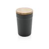 GRS certified recycled PP mug with bamboo lid
