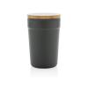 GRS certified recycled PP mug with bamboo lid