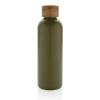 Wood RCS certified recycled stainless steel vacuum bottle