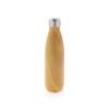 Vacuum insulated stainless steel bottle with wood print