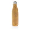 Vacuum insulated stainless steel bottle with wood print