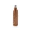 Vacuum insulated stainless steel bottle with wood print