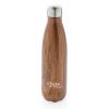 Vacuum insulated stainless steel bottle with wood print