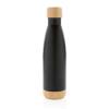 Vacuum stainless steel bottle with bamboo lid and bottom