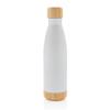 Vacuum stainless steel bottle with bamboo lid and bottom